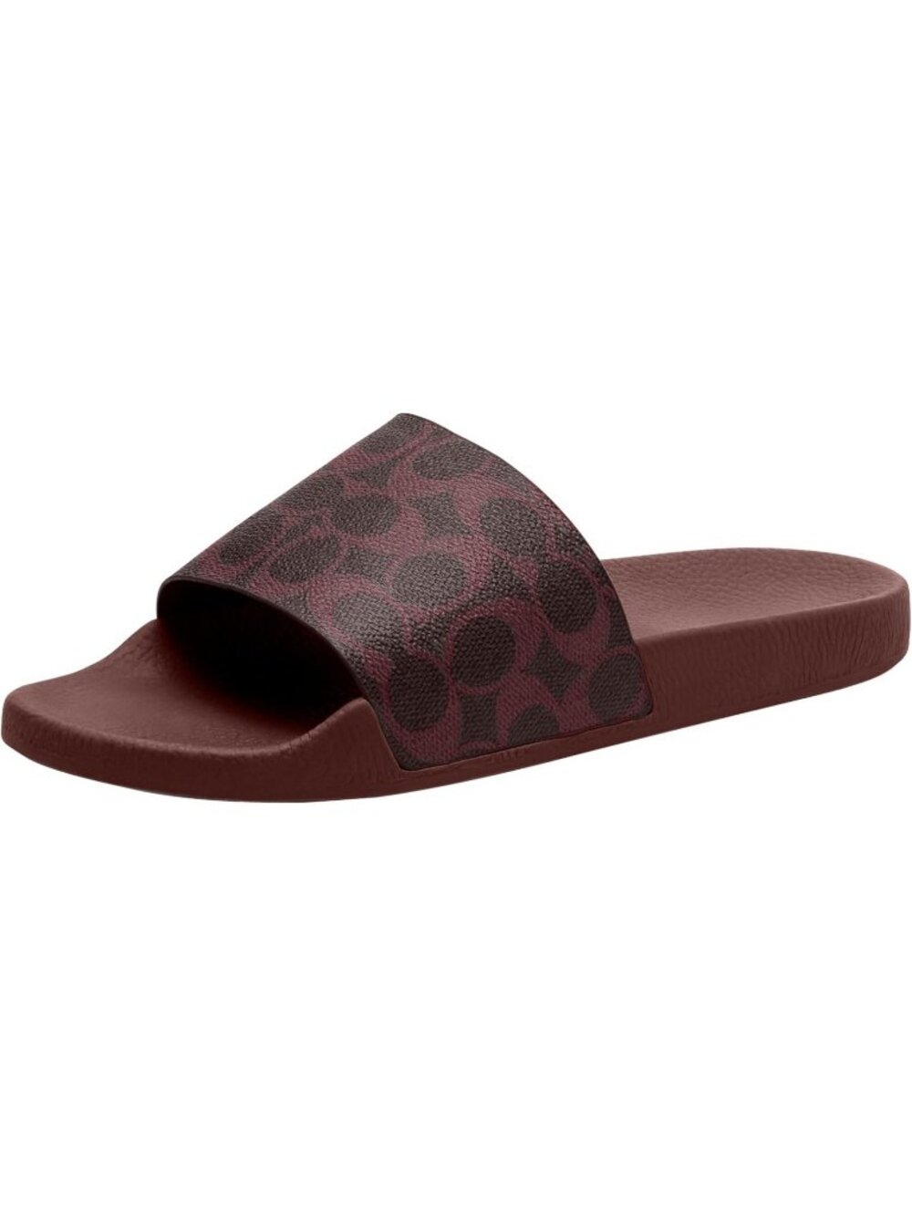 Coach Udele Coated Slide Sandal Women's Size 6B Black Currant Canvas Slip-On
